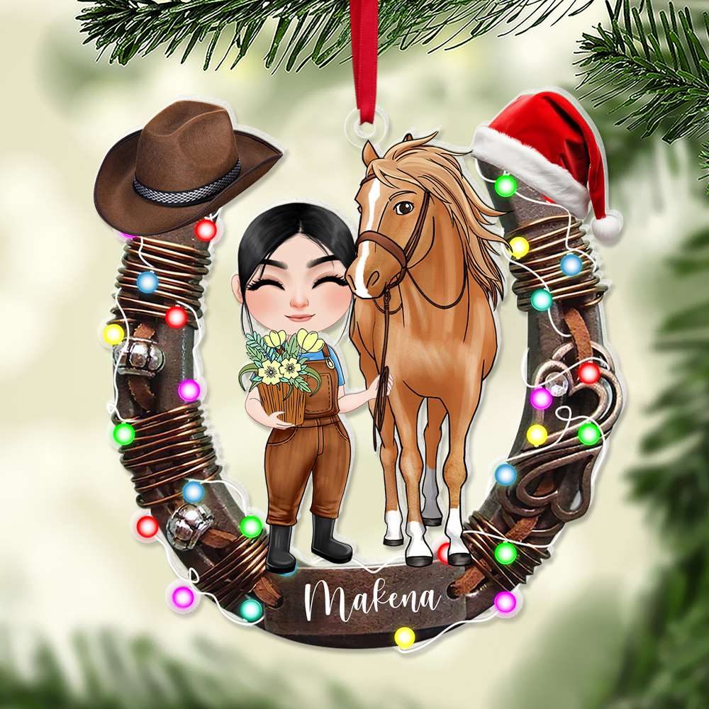Personalized Gifts For Horse Lovers Christmas Acrylic Ornament 02OHLU141124 - Image 3