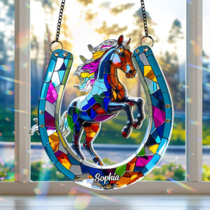 Alternative view of Personalized Gifts For Horse Lovers Suncatcher Ornament 01tgtn100725