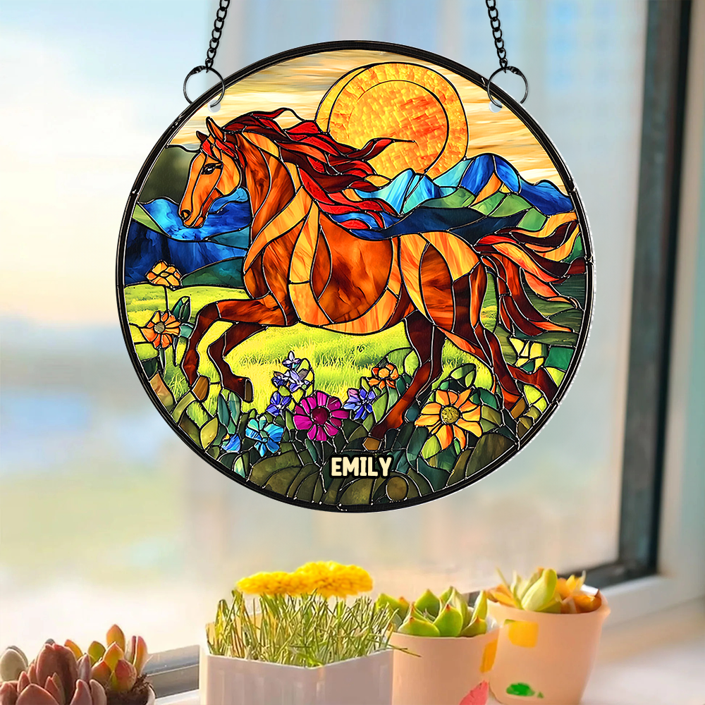 Personalized Gifts For Horse Lovers Suncatcher Ornament 02hupu060325 - Image 3