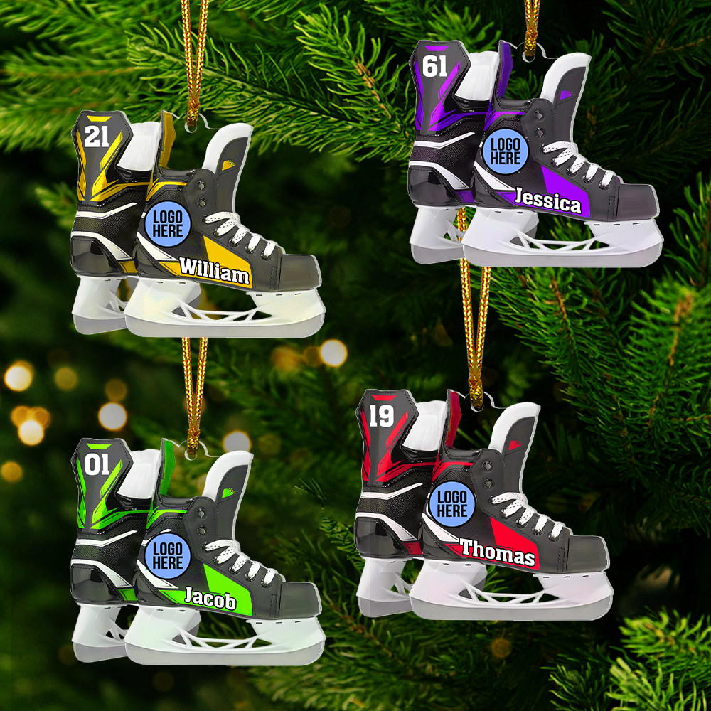 Personalized Gifts For Ice Hockey Players Christmas Ice Skates Ornament 02hupu021124 - Image 4