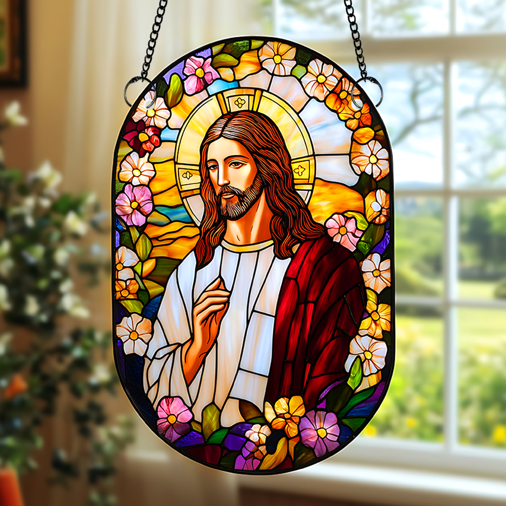 Personalized Gifts For Jesus Lover Suncatcher Ornament 06hupu070325 - Image 5