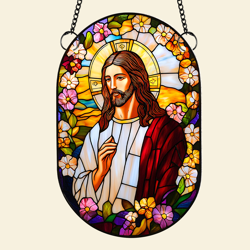 Alternative view of Personalized Gifts For Jesus Lover Suncatcher Ornament 06hupu070325