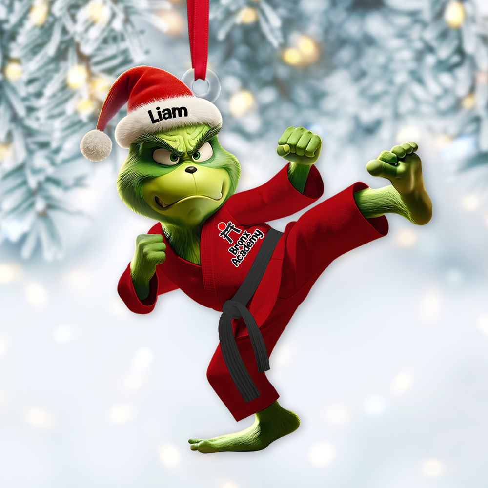 Alternative view of Personalized Gifts For Karate Lovers Acrylic Ornament 04ohpu211124