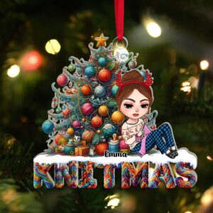 Personalized Gifts For Knitting Lovers Acrylic Ornament Christmas Tree Knit 02XQLU231124HH