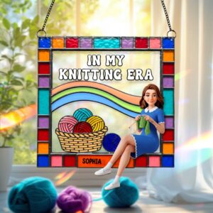 Personalized Gifts For Knitting Lovers Suncatcher Ornament 04ohtn080825