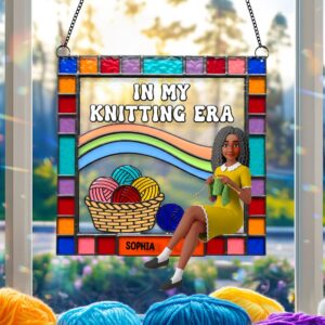 Alternative view of Personalized Gifts For Knitting Lovers Suncatcher Ornament 04ohtn080825