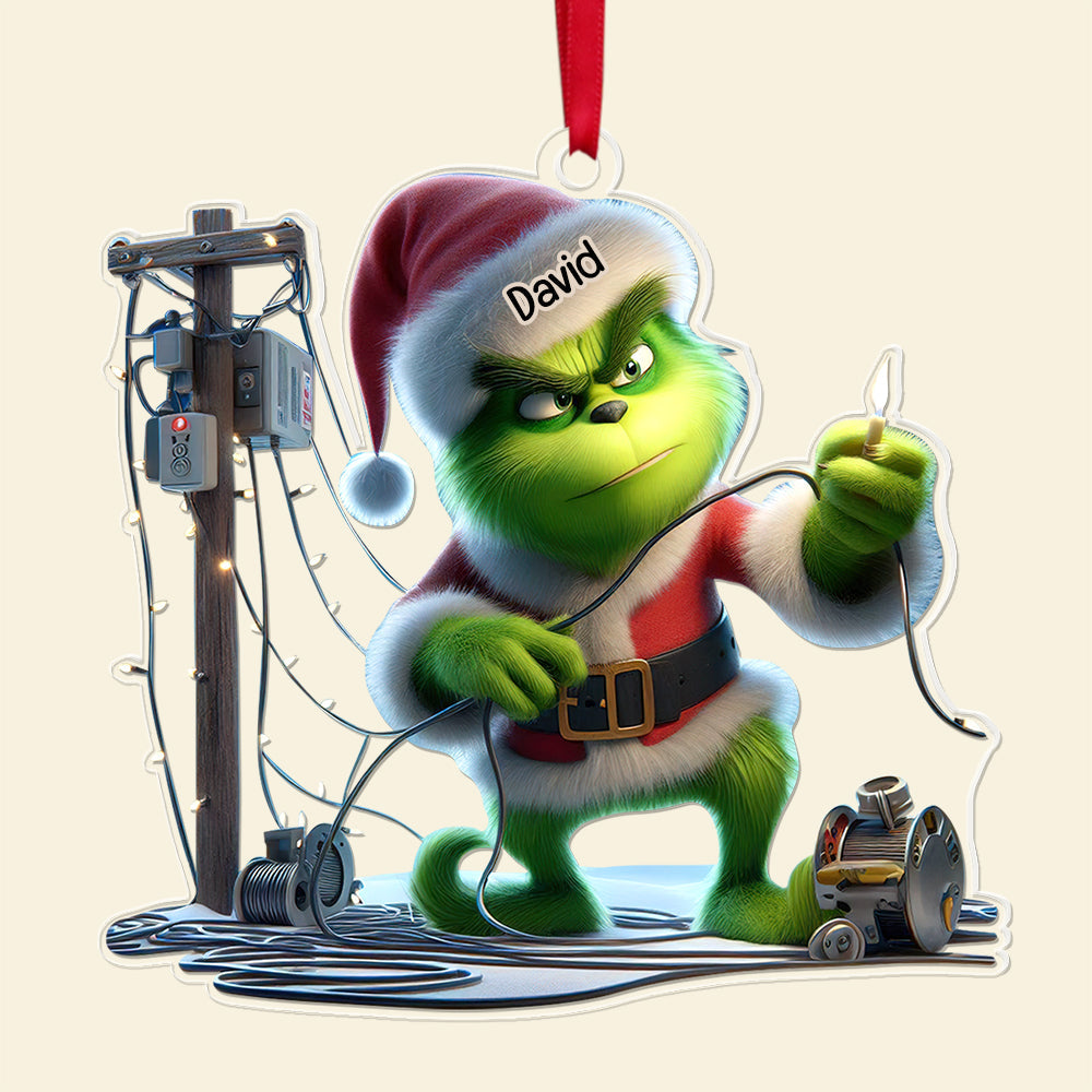 Alternative view of Personalized Gifts For Lineman Christmas Ornament 01ohqn211124