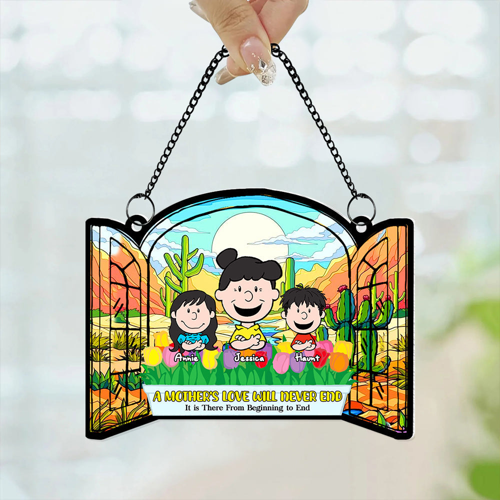 Personalized Gifts For Mom Acrylic Suncatcher Love Will Never End 02XQLU241224HH - Image 3