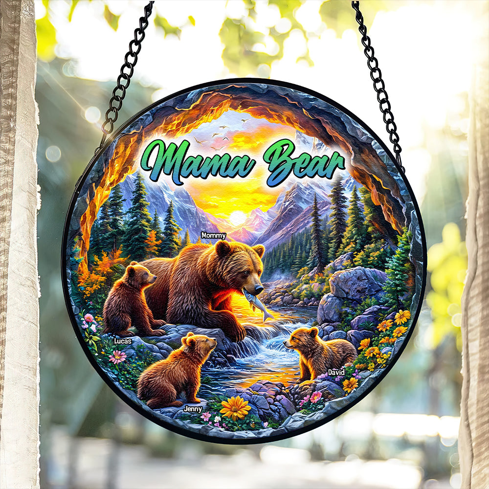 Alternative view of Personalized Gifts For Mom Stained Glass 05hutn280325 Mama Bear