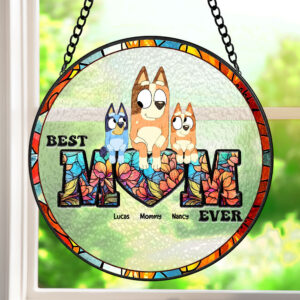 Alternative view of Personalized Gifts For Mom Stained Glass Ornament 04ohti260325