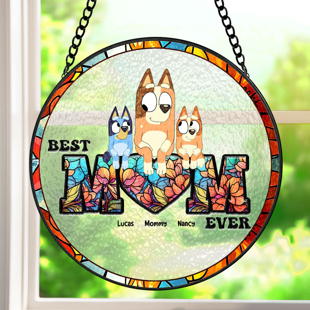 Alternative view of Personalized Gifts For Mom Stained Glass Ornament 04ohti260325