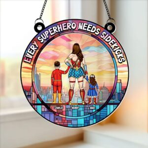 Personalized Gifts For Mom Suncatcher, Best Mom & Her Sidekick 04qhti120225pa