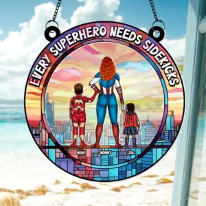 Alternative view of Personalized Gifts For Mom Suncatcher, Best Mom & Her Sidekick 04qhti120225pa