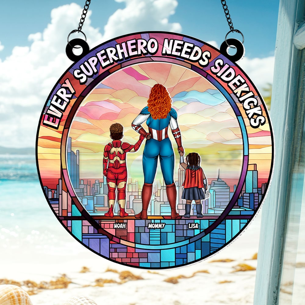 Alternative view of Personalized Gifts For Mom Suncatcher, Best Mom & Her Sidekick 04qhti120225pa