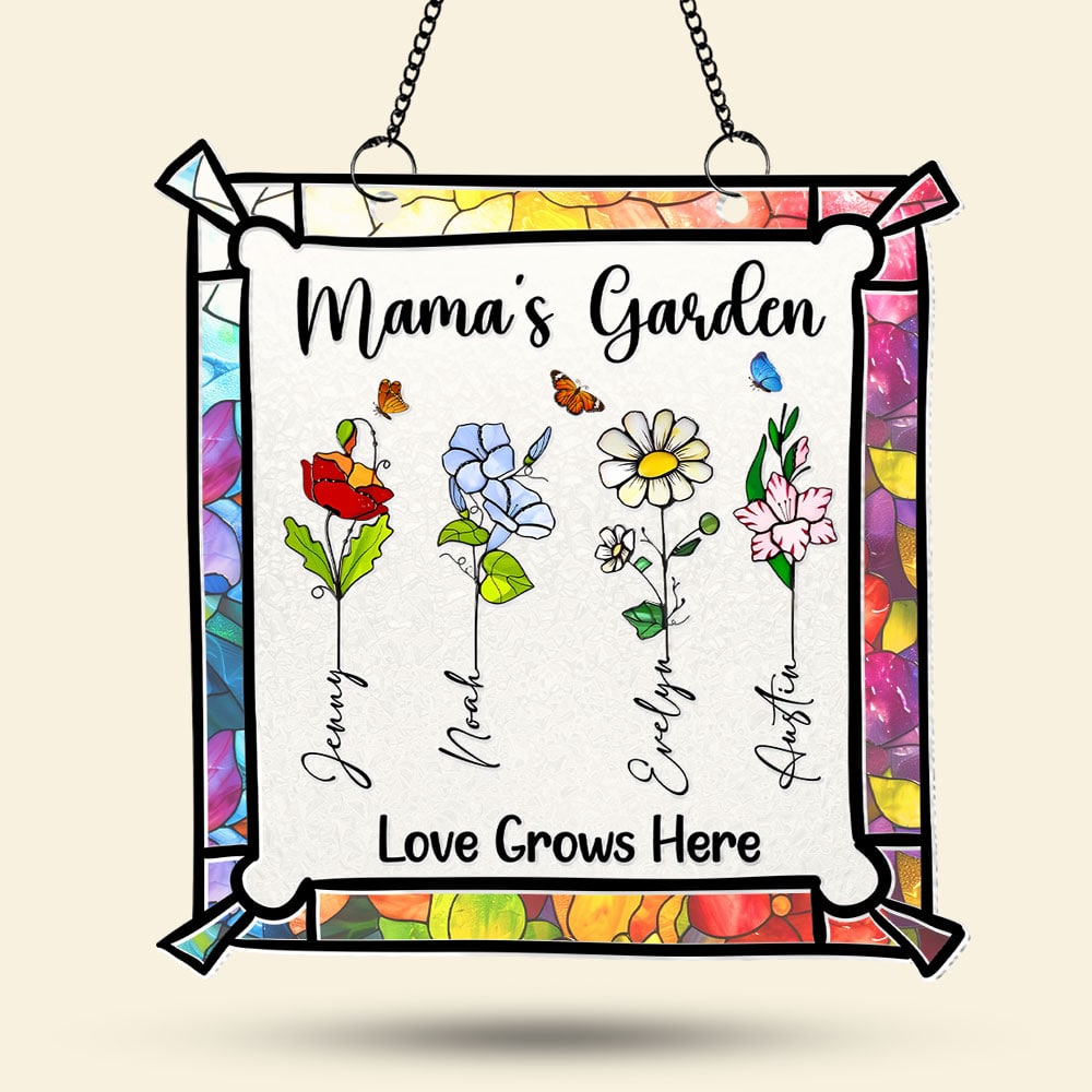 Alternative view of Personalized Gifts For Mom Suncatcher, Custom Birth Month Flowers 03qhti140225