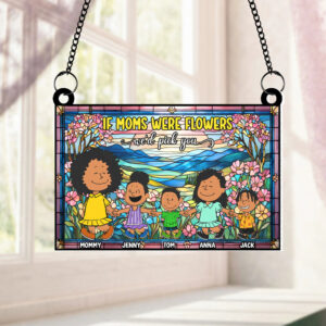 Alternative view of Personalized Gifts For Mom Suncatcher, Flower Garden Stained Glass Art 04qhtn130225hh