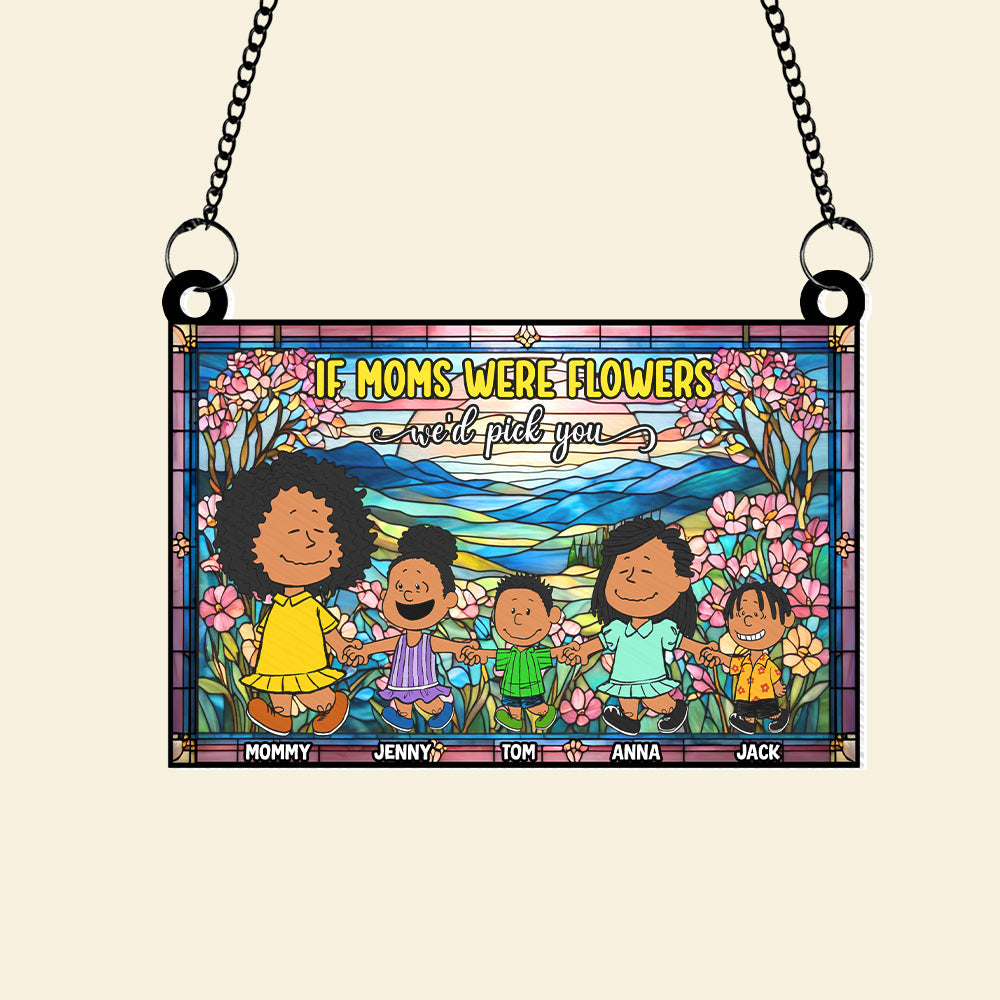 Personalized Gifts For Mom Suncatcher, Flower Garden Stained Glass Art 04qhtn130225hh - Image 4