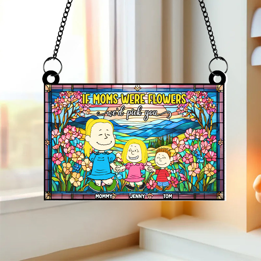 Personalized Gifts For Mom Suncatcher, Flower Garden Stained Glass Art 04qhtn130225hh - Image 3