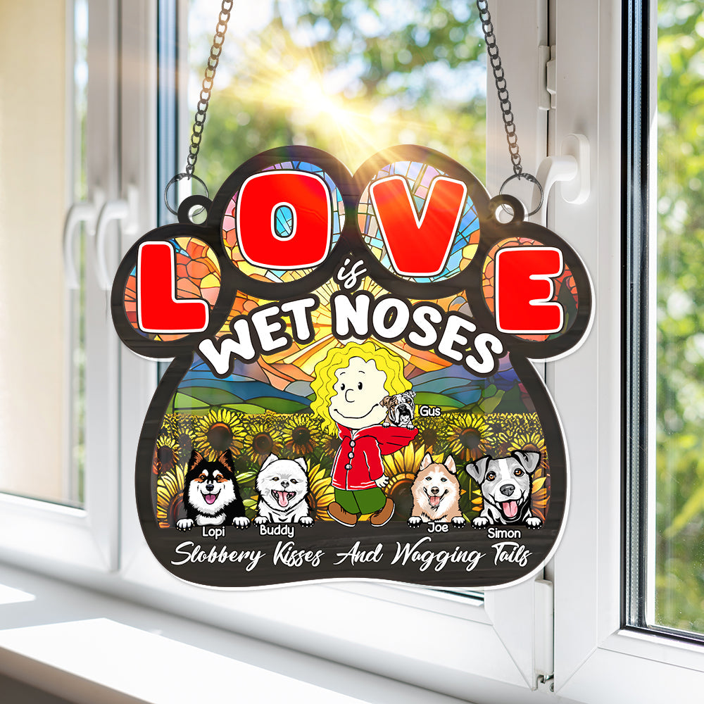 Alternative view of Personalized Gifts For Mom Suncatcher Mom & Furry Babies In Floral Landscape 02KALU240225HH