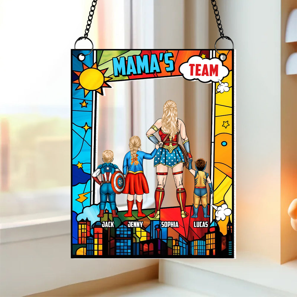 Personalized Gifts For Mom Suncatcher Ornament 03qhtn260225pa Mommy's Team