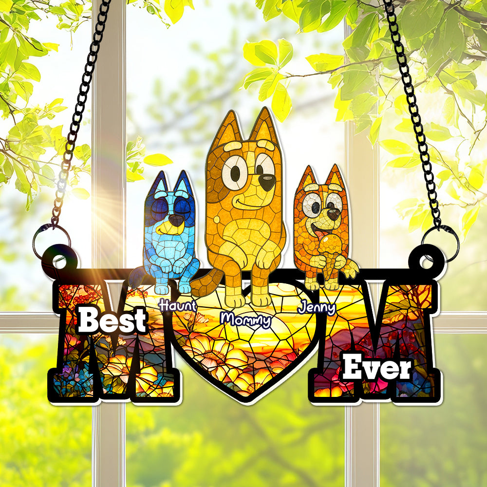 Alternative view of Personalized Gifts For Mom Suncatcher Ornament Best Mom Ever 01ohlu140425