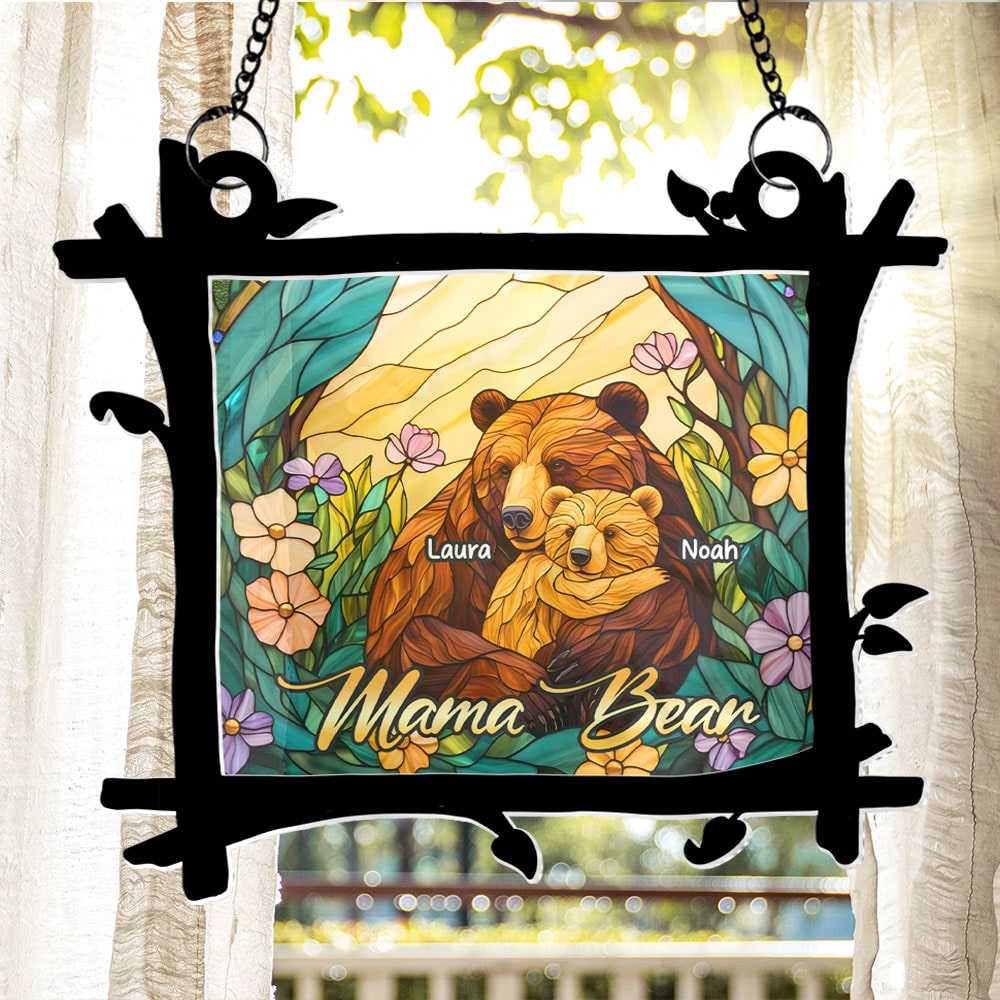 Alternative view of Personalized Gifts For Mom Suncatcher Ornament, Mama Bear Hug 04qhti060325