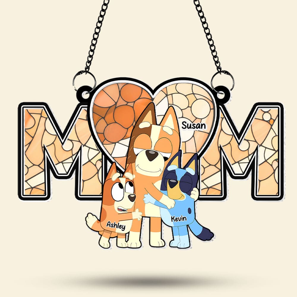 Personalized Gifts For Mom Suncatcher Ornament, Mom Hugging Her Beloved Kids 03qhti270225 - Image 3