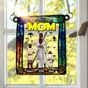 Personalized Gifts For Mom Suncatcher Ornament Strong Mom & Her Little Ones 05XQLU270225HHHG