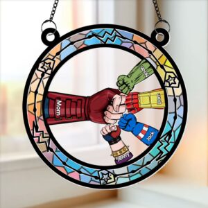 Personalized Gifts For Mom Suncatcher Ornament Superhero Hands 01ohti180225
