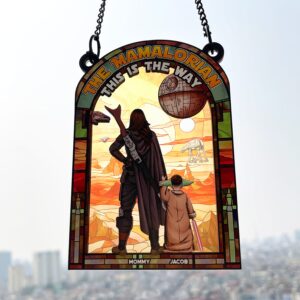 Personalized Gifts For Mom Suncatcher, Outer Space Planet Stained Glass Artwork 05qhpu130225hg