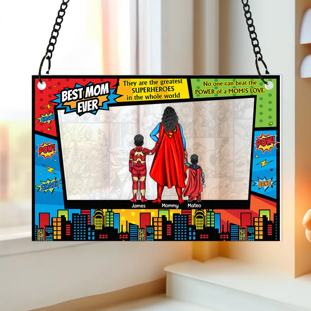 Alternative view of Personalized Gifts For Mom Window Hanging Suncatcher, Best Mom Ever 02HUDT310325PA