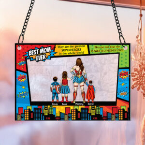 Personalized Gifts For Mom Window Hanging Suncatcher, Best Mom Ever 02HUDT310325PA