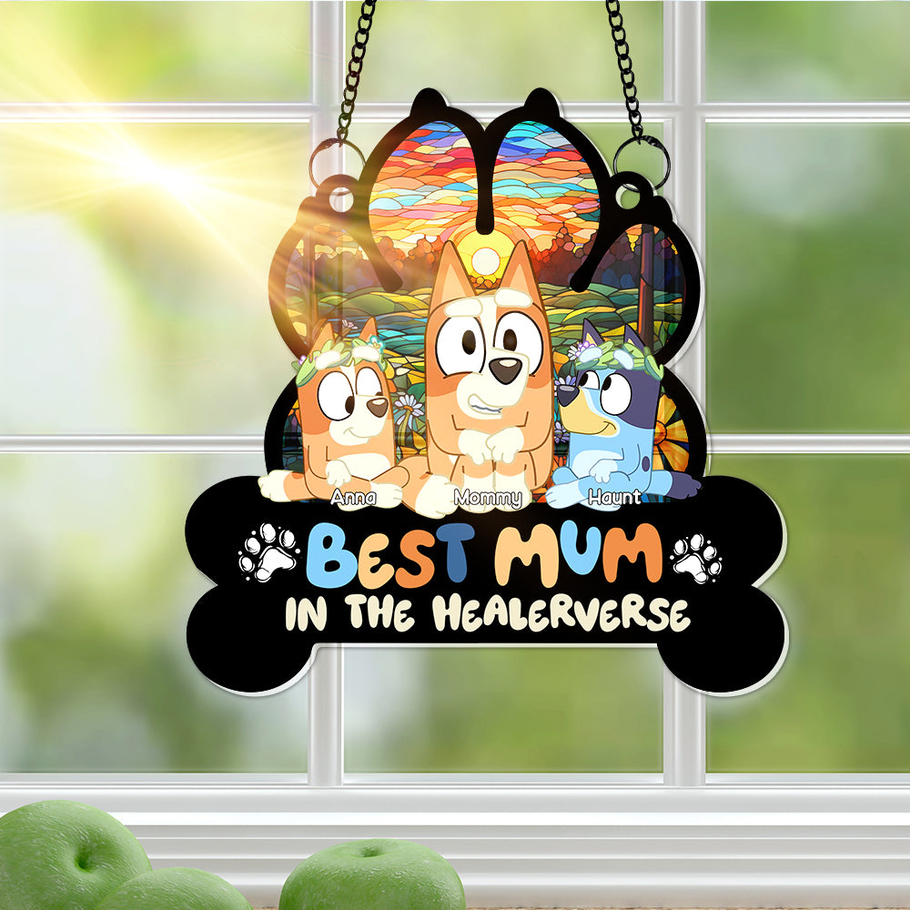 Personalized Gifts For Mom Window Hanging Suncatcher Best Mum In The Healerverse 02OHLU030325 - Image 3