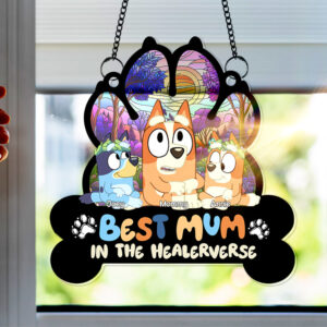 Alternative view of Personalized Gifts For Mom Window Hanging Suncatcher Best Mum In The Healerverse 02OHLU030325