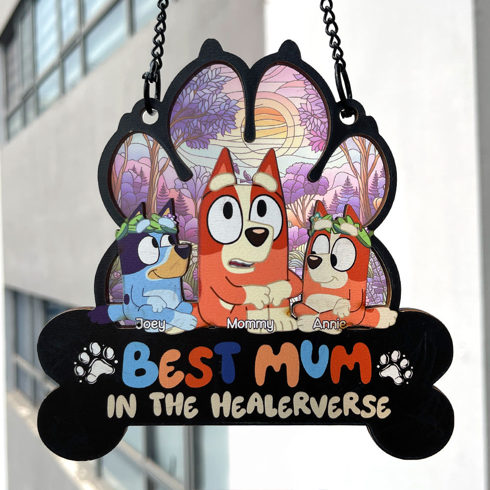 Personalized Gifts For Mom Window Hanging Suncatcher Best Mum In The Healerverse 02OHLU030325 - Image 6