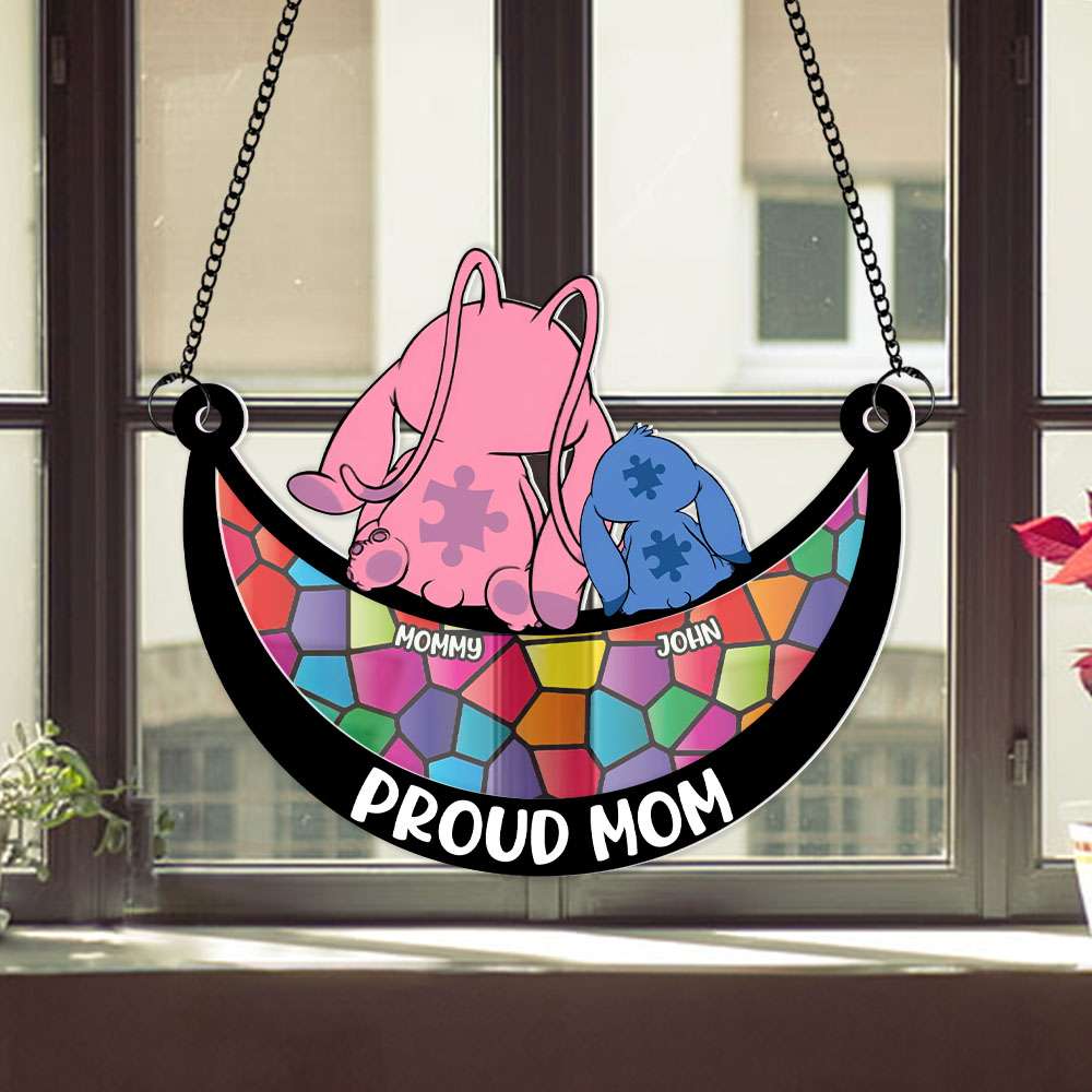 Personalized Gifts For Mom Window Hanging Suncatcher Ornament Autism Mom And Kid 02OHMH190225