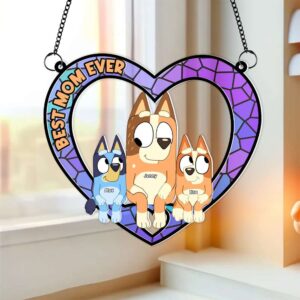 Personalized Gifts For Mom Window Hanging Suncatcher Ornament Best Mom Ever 02OHMH130225