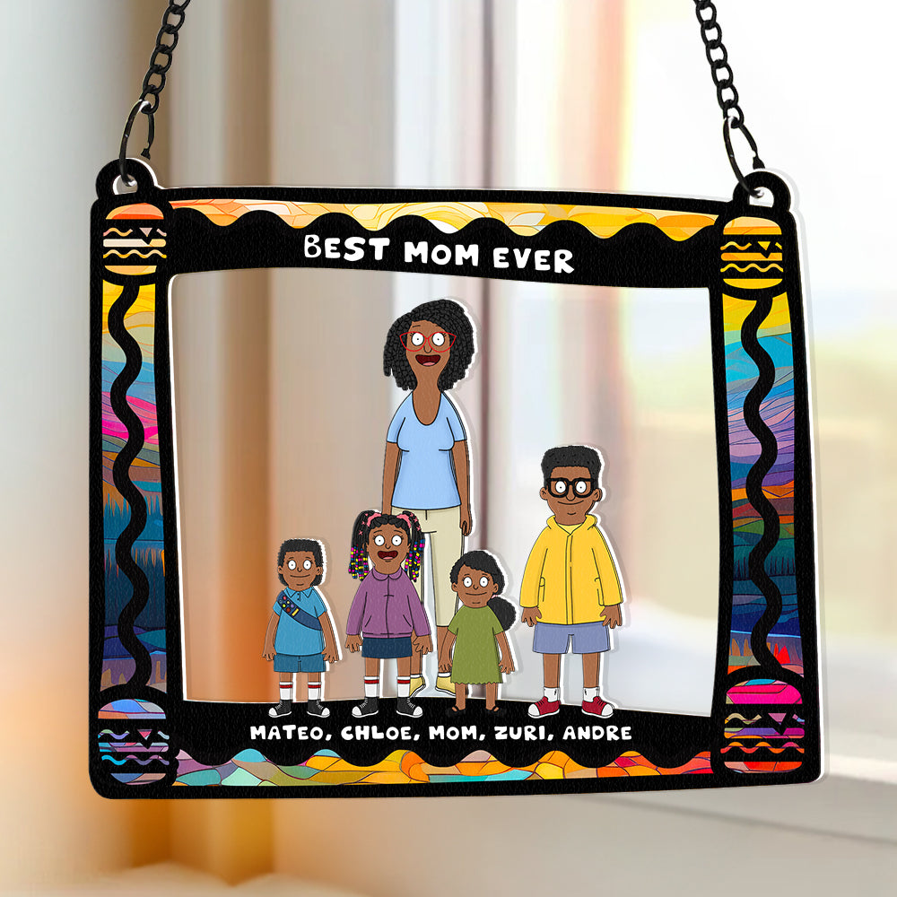 Personalized Gifts For Mom Window Hanging Suncatcher Ornament Best Mom Ever 03ACDT030325HG - Image 3