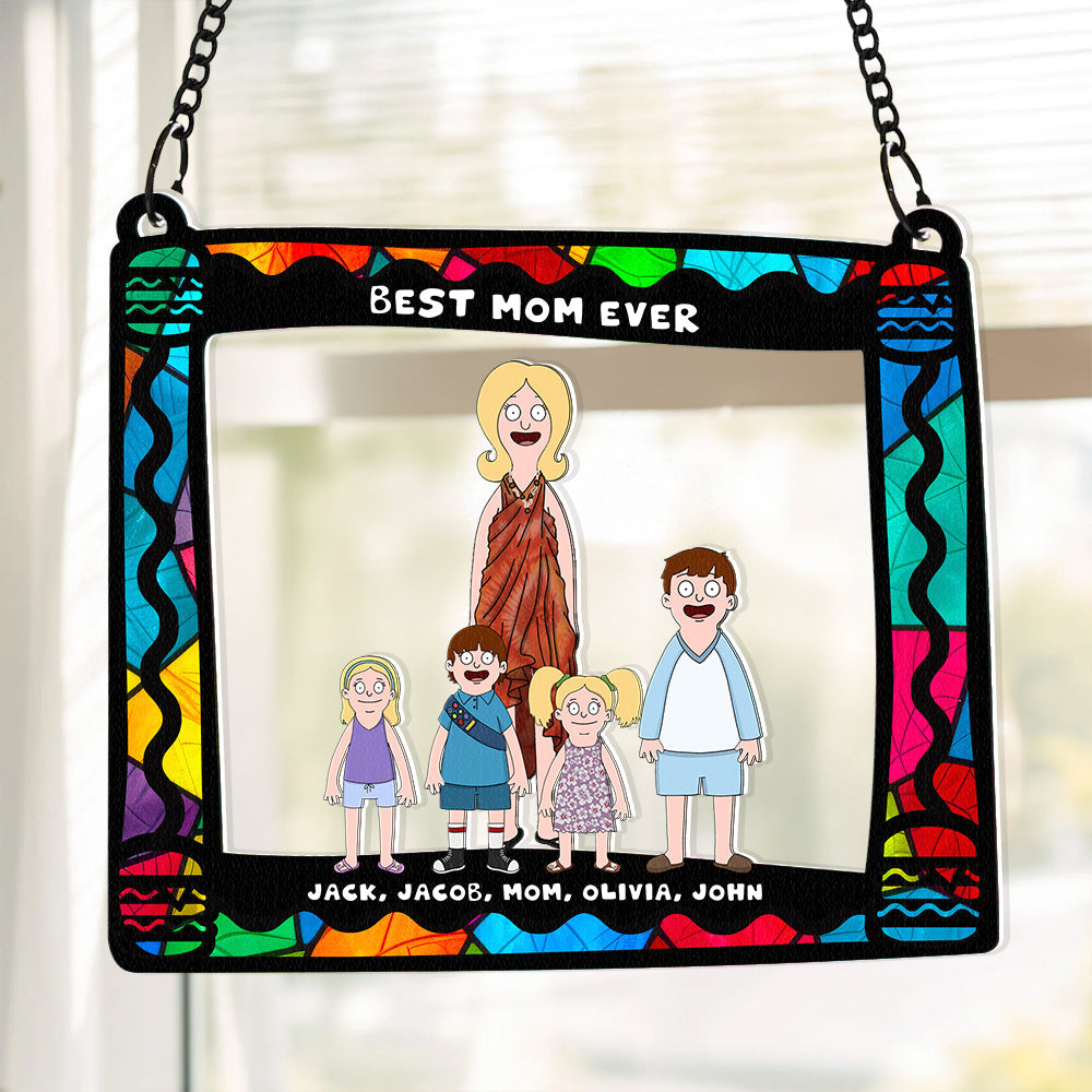 Personalized Gifts For Mom Window Hanging Suncatcher Ornament Best Mom Ever 03ACDT030325HG