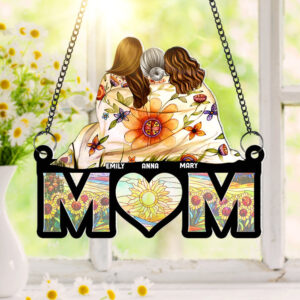 Alternative view of Personalized Gifts For Mom Window Hanging Suncatcher Ornament Mom And Daughters 04HUQN260225HH