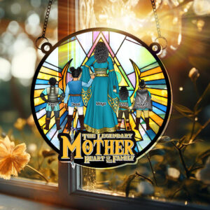 Personalized Gifts For Mom Window Hanging Suncatcher Ornament Mom & Her Little Ones 02OHLU150225HG