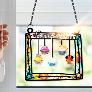Alternative view of Personalized Gifts For Mom Window Hanging Suncatcher, Sweet Cupcakes 04OHLU190225