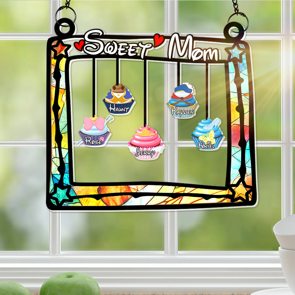 Personalized Gifts For Mom Window Hanging Suncatcher, Sweet Cupcakes 04OHLU190225 - Image 5