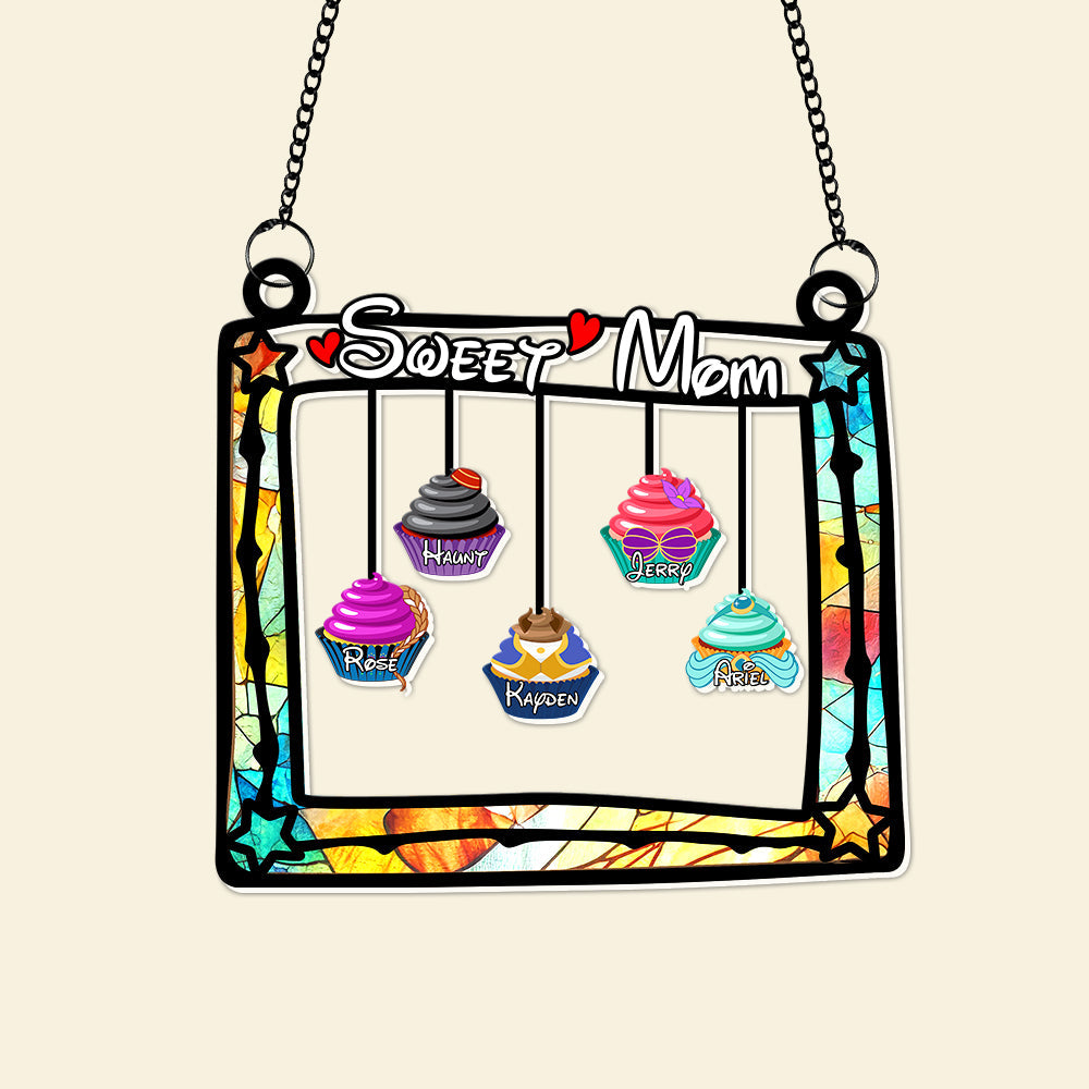 Personalized Gifts For Mom Window Hanging Suncatcher, Sweet Cupcakes 04OHLU190225 - Image 4