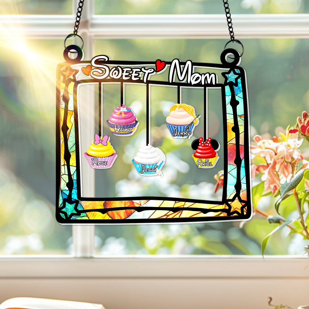 Personalized Gifts For Mom Window Hanging Suncatcher, Sweet Cupcakes 04OHLU190225 - Image 3