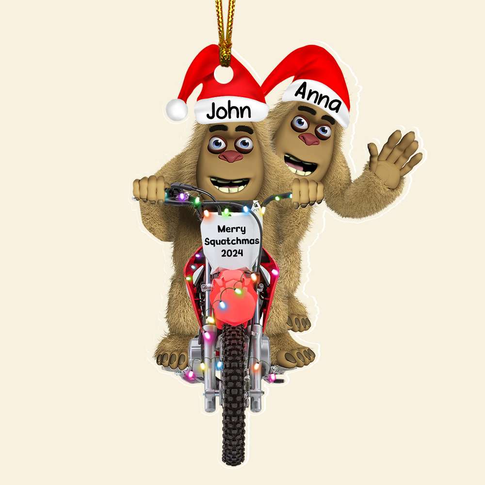Personalized Gifts For Motocross Rider Christmas Ornament, Happy Bigfoot 02qhdt140924 - Image 3