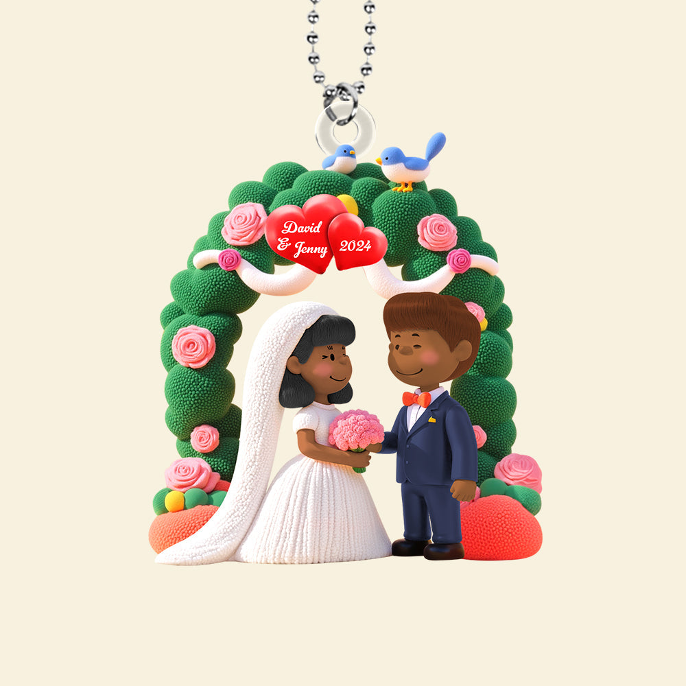 Personalized Gifts For Newlywed Couple Car Ornament 03katn161224 - Image 4