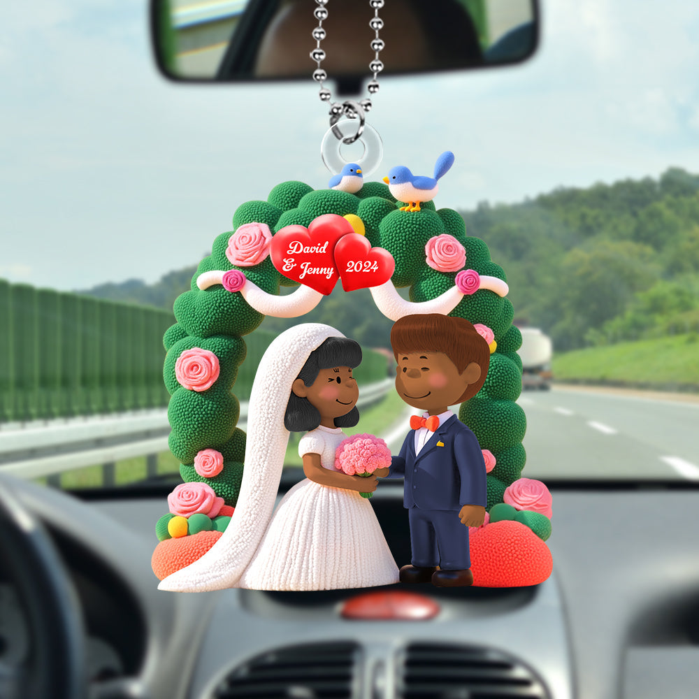 Alternative view of Personalized Gifts For Newlywed Couple Car Ornament 03katn161224