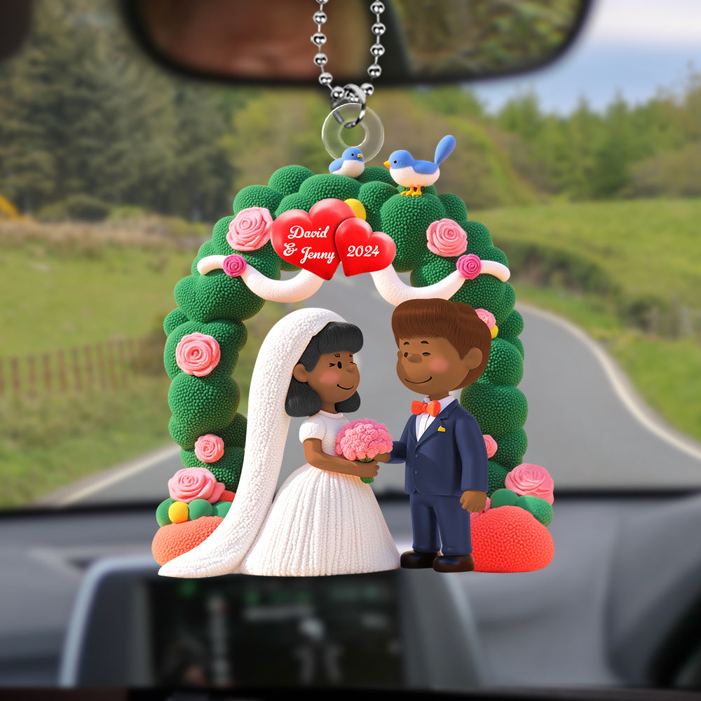 Personalized Gifts For Newlywed Couple Car Ornament 03katn161224 - Image 3