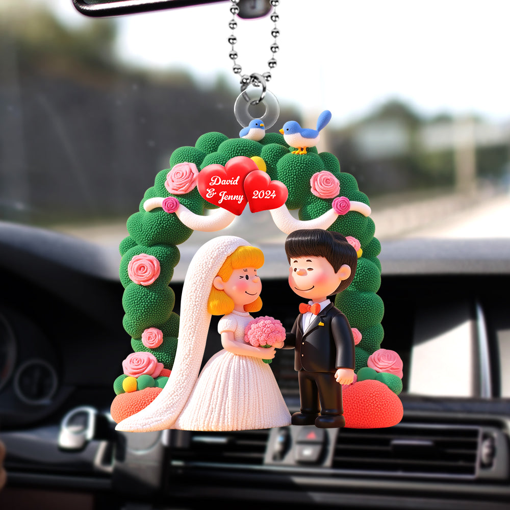Personalized Gifts For Newlywed Couple Car Ornament 03katn161224